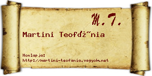 Martini Teofánia névjegykártya